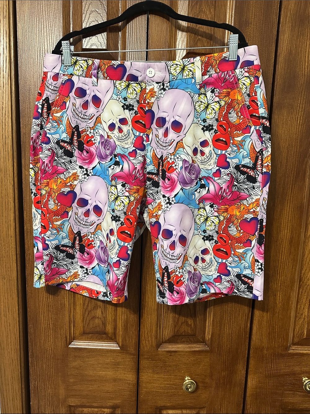 Men's Multicolor Skull & Floral Golf shorts
